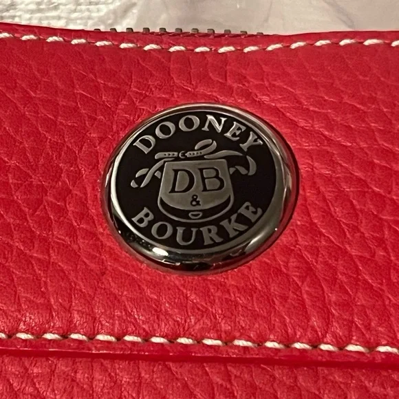 NWT Dooney & Bourke Red Pebble Grain Double Pocket Tote - RETIRED - Picture 4 of 15